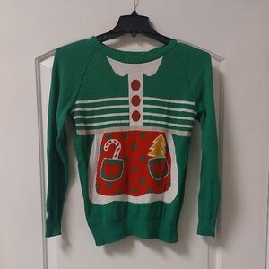 Gold Crush Elf Style Christmas Holiday Sweater Sz M
